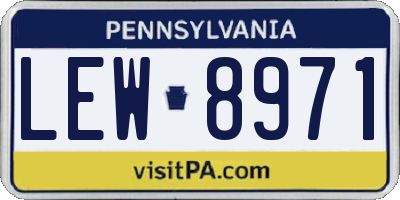 PA license plate LEW8971