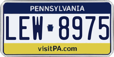 PA license plate LEW8975