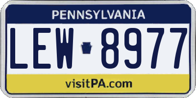 PA license plate LEW8977