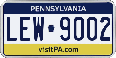 PA license plate LEW9002