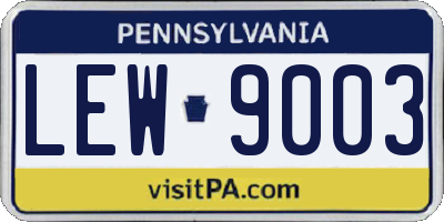PA license plate LEW9003