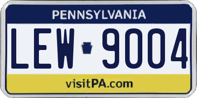 PA license plate LEW9004