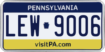 PA license plate LEW9006