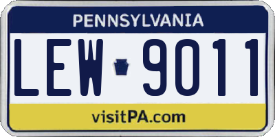 PA license plate LEW9011