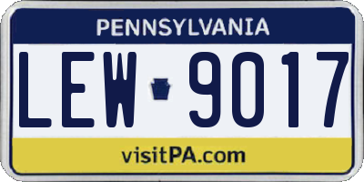 PA license plate LEW9017