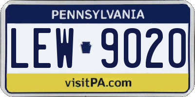 PA license plate LEW9020