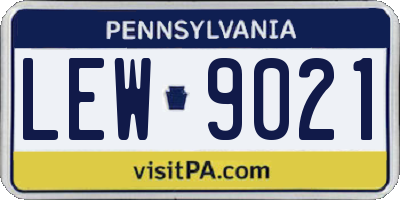 PA license plate LEW9021