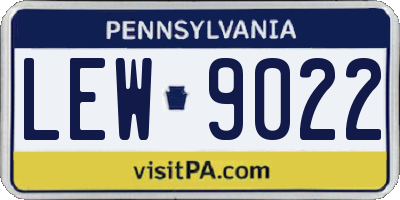 PA license plate LEW9022