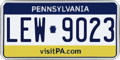 PA license plate LEW9023