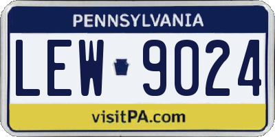 PA license plate LEW9024