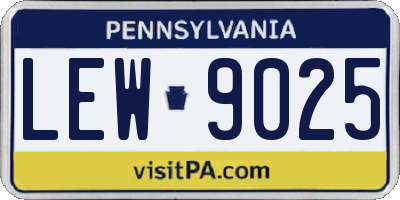 PA license plate LEW9025