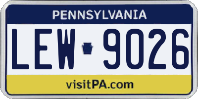 PA license plate LEW9026