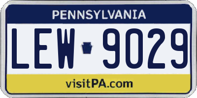 PA license plate LEW9029