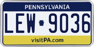 PA license plate LEW9036