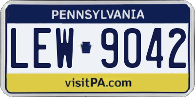 PA license plate LEW9042