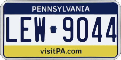 PA license plate LEW9044