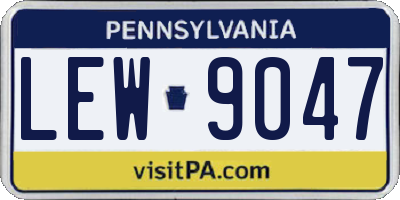 PA license plate LEW9047