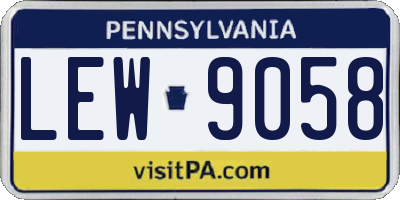 PA license plate LEW9058