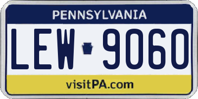PA license plate LEW9060