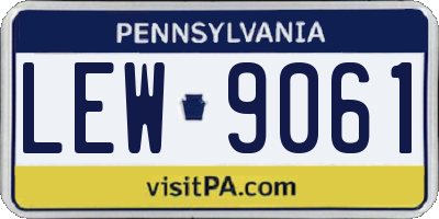 PA license plate LEW9061