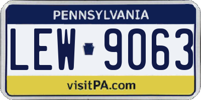 PA license plate LEW9063