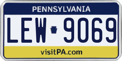 PA license plate LEW9069