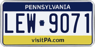 PA license plate LEW9071