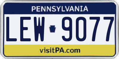 PA license plate LEW9077