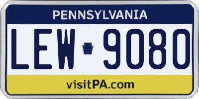 PA license plate LEW9080