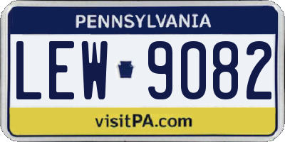 PA license plate LEW9082