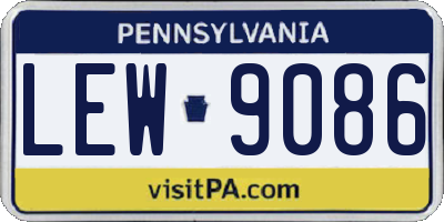 PA license plate LEW9086
