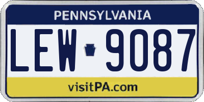 PA license plate LEW9087