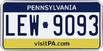 PA license plate LEW9093