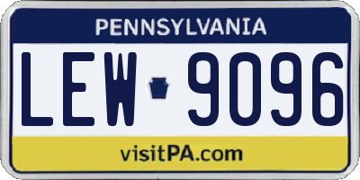 PA license plate LEW9096