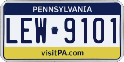PA license plate LEW9101