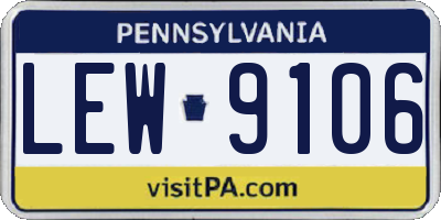 PA license plate LEW9106