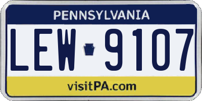 PA license plate LEW9107