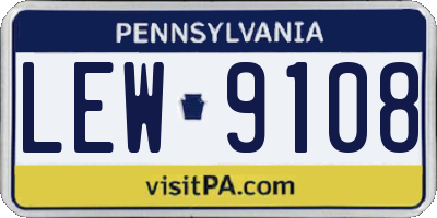 PA license plate LEW9108