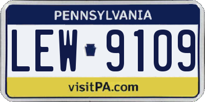 PA license plate LEW9109