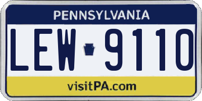 PA license plate LEW9110