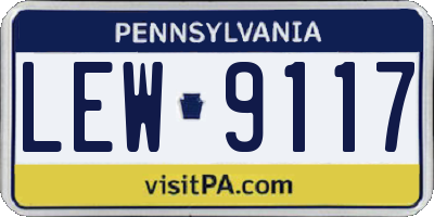 PA license plate LEW9117