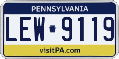 PA license plate LEW9119
