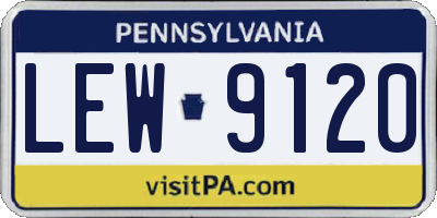 PA license plate LEW9120