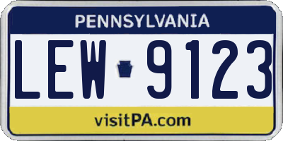 PA license plate LEW9123