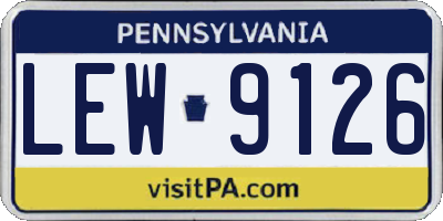 PA license plate LEW9126