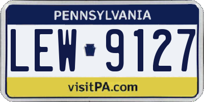 PA license plate LEW9127