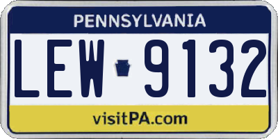 PA license plate LEW9132