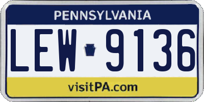 PA license plate LEW9136