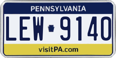 PA license plate LEW9140