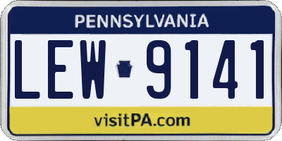 PA license plate LEW9141